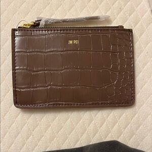 JW PEI Brown Croc-Embossed women’s Card Holder